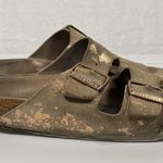 Birkenstock  Arizona Suede Leather Sandals in Vintage Metallic Rose Copper Sz 38N Photo 3