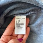 American Eagle Cropped Denim Shirt Jacket Acid Wash Frayed Hem L/XL Blue Size L Photo 4