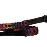 Vintage 1980’s Multicolored Leather Belt With Interlacing Circles. Photo 0