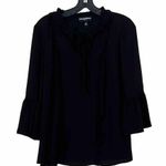 Karl Lagerfeld ‎ Paris Womens Small Ruffled Dress Shirt Black Photo 0