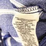 Free People ‎ Medium Blue Stripe Samifran Ruffle Tie Front Cropped Top Blouse Photo 4