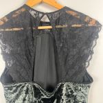 Victoria's Secret Victoria’s Secret crushed green velvet black lace thong bodysuit size large Photo 3