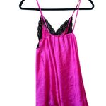 Victoria's Secret VS Black & Pink Satin Lace Babydoll Nightie Sz S Preowned Photo 2