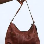 FOSSIL Vintage Y2K Brown leather baguette shoulder hobo hand bag purse boho satchel cargo pockets #grunge #whimsygoth #preppy #officesiren Photo 2