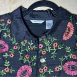 Laura Ashley Black and Pink Floral Blazer Photo 1