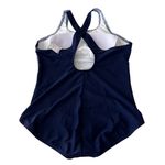 Lands End Navy and‎ Geometric Floral Print One Piece Swimsuit Blue Size XL Photo 3