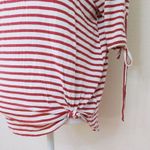 Active USA  / L / Red Strip Tie Sleeve Knot Front T Photo 1