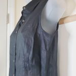 Buttons Casual Corner Black Sleeveless Linen Button Down Collared Dress  Size 6 Photo 4