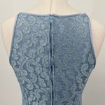 Vintage 90s Jessica McClintock Floral Lace Mini Dress High Neck Powder Blue Size 0 Photo 4