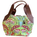 Amy Butler for Kalencom Sweet Rose Tote Organic Cotton Colorful Floral Large Green Photo 3