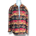 Vintage Rafaella Wool Blend Aztec Southwest Toggle Coat Jacket Small Multicolor Red Photo 2