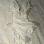 No Boundaries NWT Y2K White One Piece Halter Bikini with keyhole cutout and open back Photo 5