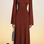 Cult Gaia ππ Carla Knit Dress ~ Full Length Gown Cut-Out Ember Brown Medium NWT Photo 3