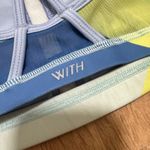 Pelaton x WITH Wear It To Heart | Geometric Print Strappy Sports Bra, Size M Blue Size M Photo 6