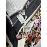 Joie NEW  Blouse Womens Medium Black Floral V Neck Tie Shoulder Smocked Hem Sexy Photo 3