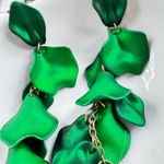 ZARA  Emerald Green Leaf Dangle Earrings Photo 0