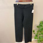 Good American  Heavy Rib Slim Strght Pant black Elasticized Waist Zippered Cuff Photo 10