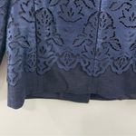 Ann Taylor NWT  Navy Blue Damask‎ Lace Collared Blazer Jacket Size 12 Coat Photo 2