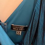 Blue Blush Shiny V-Neck Mini Dress Photo 2