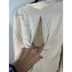 ZARA  Cream Open Back Ribbed Gauze Long Sleeve Oversized Button Blouse Size Small Photo 2