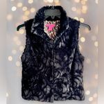Betsey Johnson Women Size S Black Faux Fur Vest Photo 1