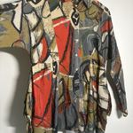 John Mark  Size L Art To Wear Multicolor Abstract Button Down Tunic Blouse Pocket Photo 1