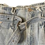 KanCan Hi Rise Belted Paperbag Mom Jeans Distressed Light Wash‎ Denim Women 29 Blue Photo 6