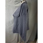 Free People  Mina Jacket Heathered Navy Draped Wool Blend Open Front L Photo 5