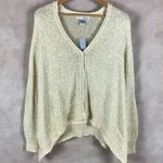 WD.NY Gold Metallic Asymmetrical Cardigan NWT MEDIUM Photo 6
