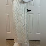 Nicole Miller Silk One Shoulder Dress Maxi 10 Long Foil Silver White Gown Size 2 Photo 1