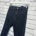 Divided H&M High Rise Distressed Skinny Jeans Black Wash Stretch Denim Women’s 2 Photo 6