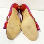 Kate Spade  Satin Pink And Red Bow Open Toe High Heels Pumps Size 8.5B Photo 4