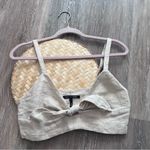 Marissa Webb Paloma tie front crop top in‎ flax Tan Photo 1