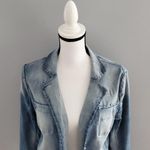 Tian Mei Distressed Light Blue Jean Jacket Size L Size L Photo 2