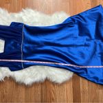 Vintage 80s/90s Fiesta Royal Blue Satin Old Hollywood Short Cocktail Dress Size L Photo 7