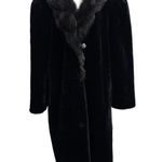 Vtg American Signature Faux Fur Coat Womens XL Black Luxury Mob Wife Timeless Photo 0