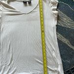 Catherine Malandrino White Fitted Short Sleeve Tee V Neck T Shirt Top SZ M Photo 11