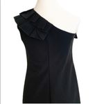 Trina Turk  Dress Black One Shoulder Ruffled Neckline Maxi Cocktail Dress Size 2 Photo 6