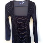 Princess Polly Womens Size 4 black velvet embers mini dress Photo 3