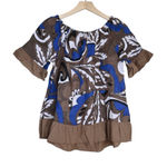 Terzo Millennio Women's M Linen Italian Made Pullover Blouse Brown Size M Photo 0