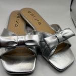 Unisa  Metallic Silver Bow Sandals 6.5 Photo 3