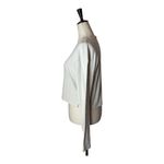 Abercrombie & Fitch  Shirt Women Medium Beige Ribbed Knit Cropped Long Sleeve Tee Photo 3