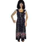 American Vintage Vintage 70s The Fig Leaf Floral Smocked Cottagecore Prairie Midi Cotton Dress XS Photo 2