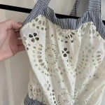 120 NWT Ondademar Eyelet Halter Swim Blouse Size XS White Photo 1