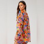 Rococo Sand Plum Shirt size Large button down metallic Retrofete fashion pass Red Photo 2