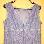 Adrianna Papell Women’s Floral Lace Knit Purple Evening Formal Sheath Dress Photo 5