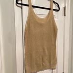 Cupshe NWT Size M Tan Khaki Loose Knit Sheer Scoop Neck Tunic Tank Top Photo 5