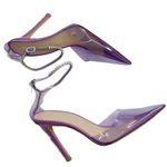 Stuart Weitzman Glam PVC Embellished Ankle Strap Pumps Heels Wisteria Size 9 Photo 3