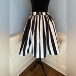 Vixen by Micheline Pitt Ghost Swing Skirt in Black and White Stripes Sz M Size M Photo 3