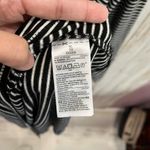 Gap  Black White Stripe Long Sleeve Swing Dress Midi V Neck Photo 6